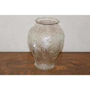 Vintage Tiffin Glass Chrysanthemum Clear Glass Vase